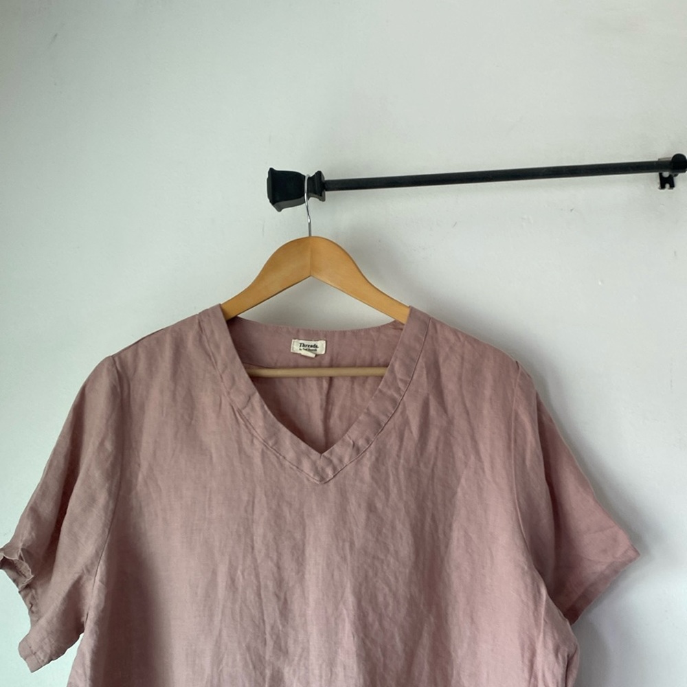 Bed Threads L Linen V Neck Top - Picture 6 of 12